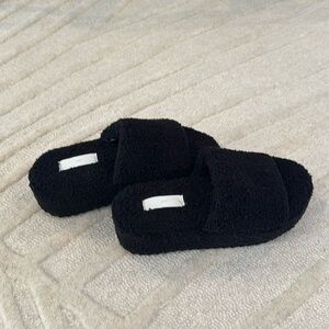 H&M Furry Platform Slides